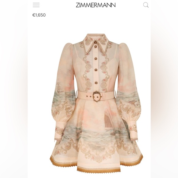 Zimmermann Dresses & Skirts - Zimmermann Cream and Tan Mini Dress